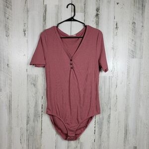 3/$15 A gain dark blush pink bodysuit plus size 3XL
